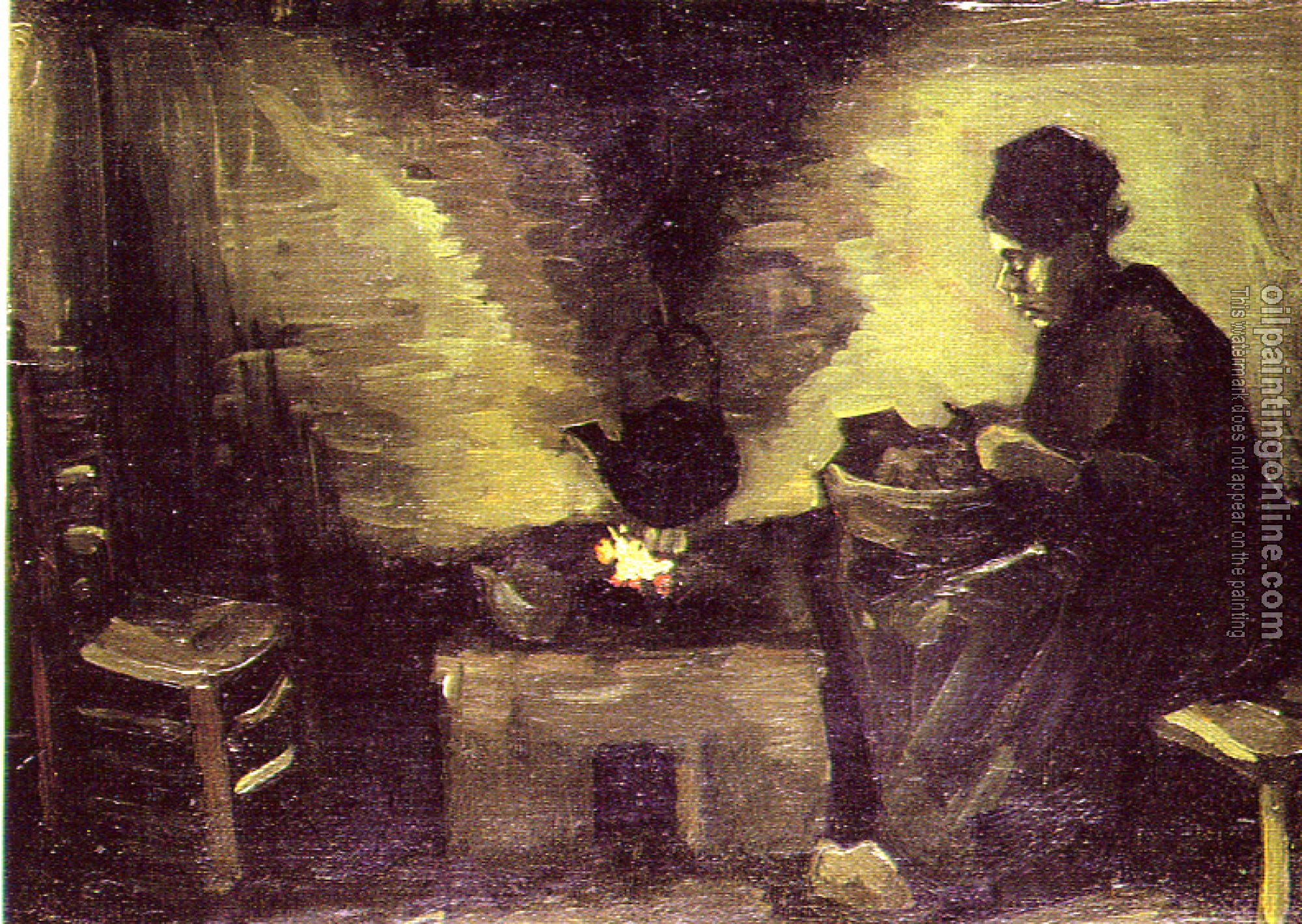 Gogh, Vincent van - Peasant woman,Sitting by the Fire